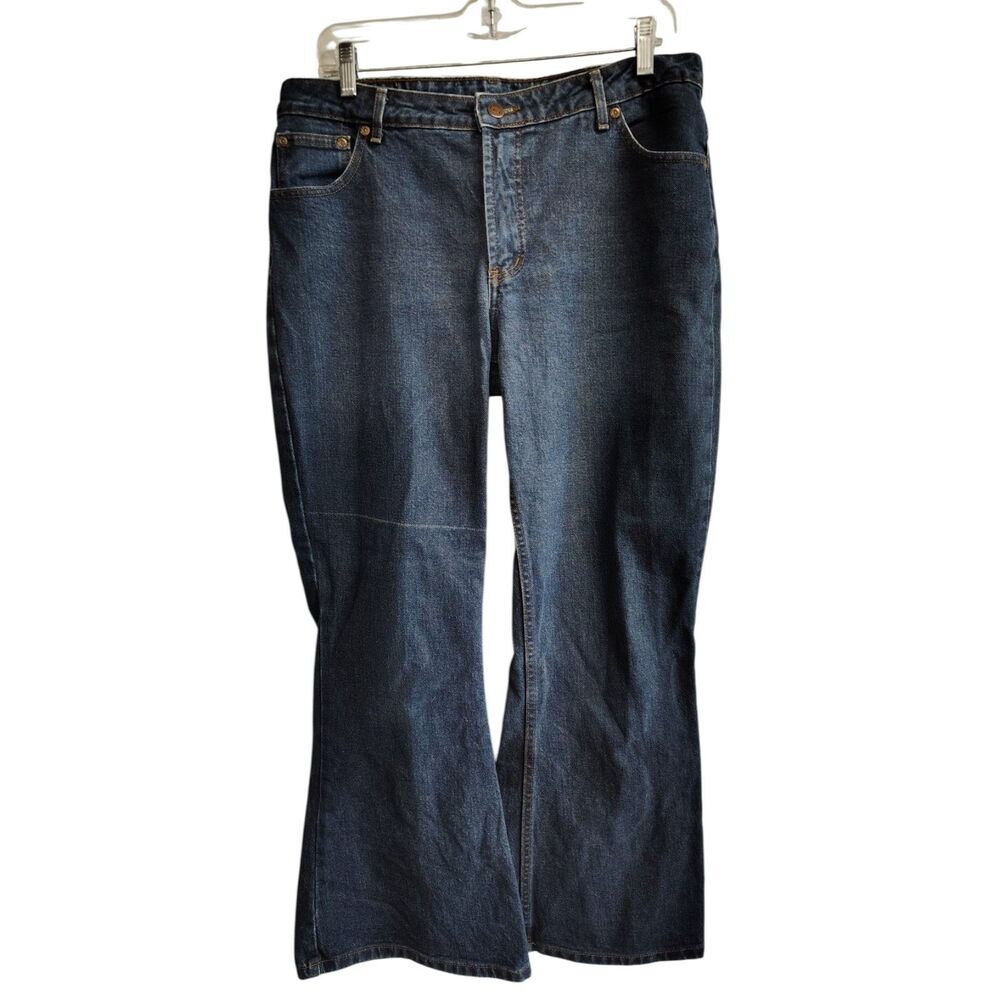 Vintage 2000s Mid Rise Flare Bell Bottom Dark wash Jeans‎